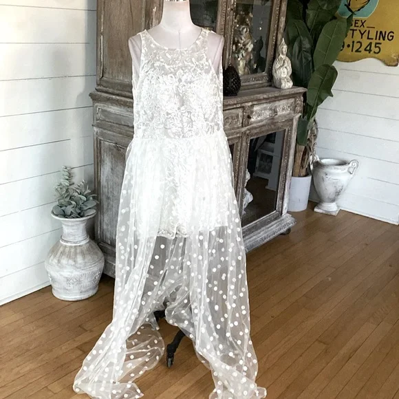 lace maxi romper dress WOMEN'S SLEEVELESS SURPLICE CROCHET LACE ROMPER MAXI DRESS